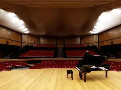Concert Hall Amphitheater VR Baked Corona Max Scene Low-poly 3D model