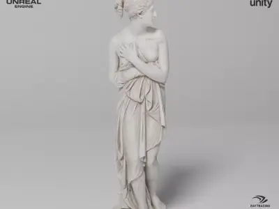 Venus Italica Sculpture VR AR Mobile-ready Game-ready Low-poly 3D model