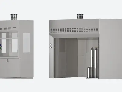 Fume Hood Set 3D model