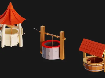 120 Lowpoly Village Kitbash  102 Min Tutorial  VOL 01 Low-poly 3D model