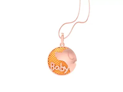 Kids Round Pendants 3dm STL OBJ FBX Renders Details 3D print model