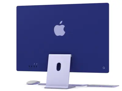 Apple iMac 24 inch 2021 Purple Low-poly 3D model