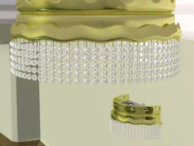Simple and wall lamps of metal and glass 3D model