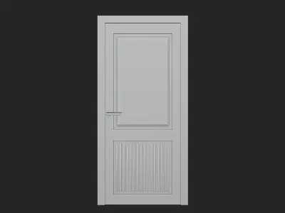 Mahogany wood door Low-poly 3D model