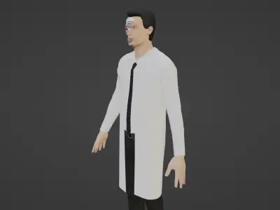 Cyber Doctor - Robot Man Low-poly 3D model