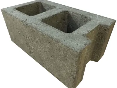 Cinder Block rusty - PBR Low-poly 3D model