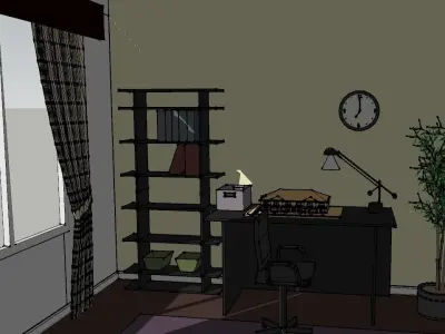 Home Office Low-poly 3D model