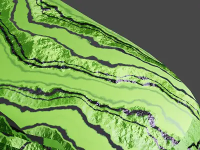 Bread with material looks like cucumber peel  Free low-poly 3D model