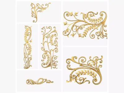 Acanthus Onlay Collection33 3D Model Pack