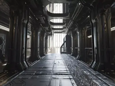 The Industrial Sci-Fi Corridor 3D model