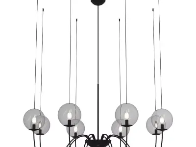 PUPPET chandelier with six glass globes 3D model