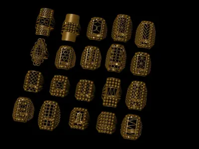 ring gold Jewelery 3D print model 3D print model purchase