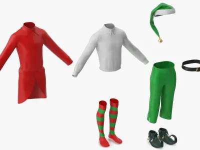 Christmas Elf Costume with Bells Male 2 