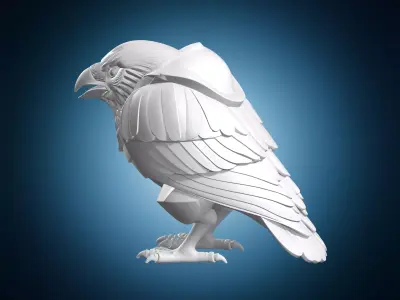 Mystical Raven Minimalist Sculpture 3D print model