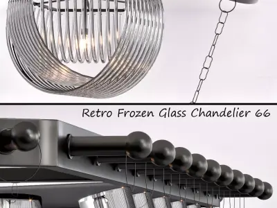 Retro Frozen Glass Chandelier 66 3D model