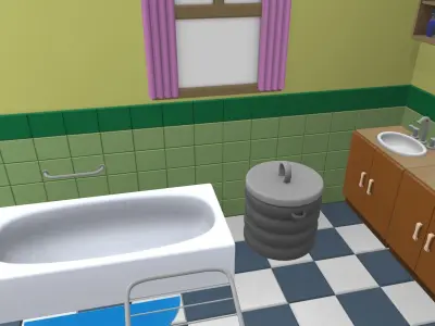 Isometric cartoon bathroom 05 3D model