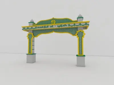 gate of mosque Low-poly 3D model