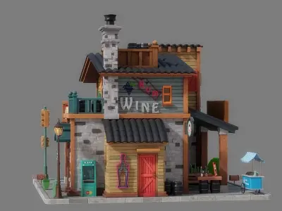 Cartoon House 03 3D model