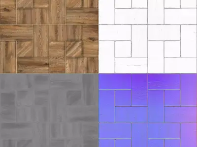 Wooden Parquet Texture Pack - 8K PBR - SBSAR Texture