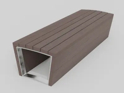 Outdoor Wooden Bench 6 Low-poly 3D model