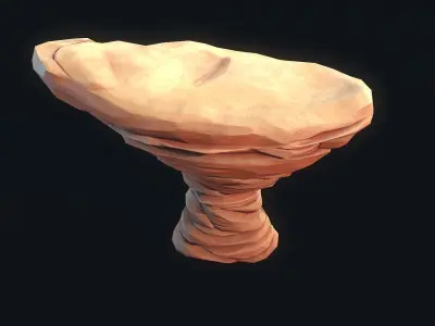 Stylized Desert Rock 3 Low-poly 3D model
