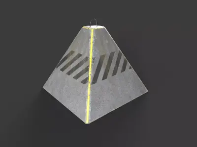 Concrete Barrier Kit Low-poly 3D model