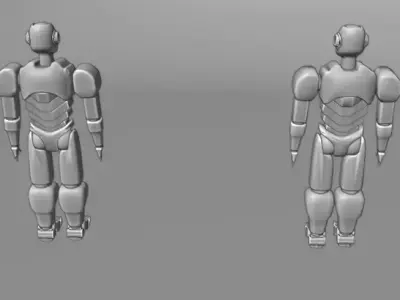 Sentinel-01 Modular SciFi Robot Rigged Textured Low-poly 3D model