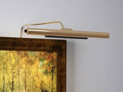 Battery Operated Wall Mounted Picture Light - 3 Colour 3D model