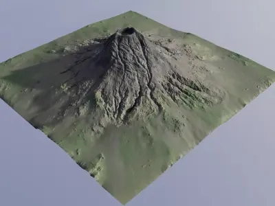 Volcanic landscape terrain model 3D model