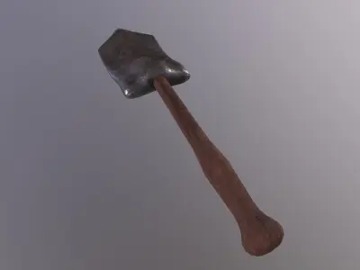 226Medieval Small Shovel Game Ready Low Poly 3D Model Low-poly 3D model