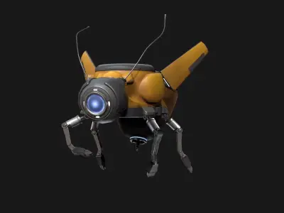 Stylized bee drone Low-poly 3D model