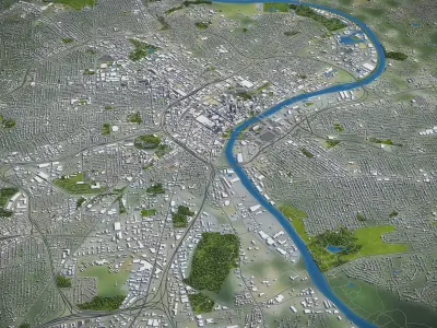 Nashville - International Airport - BNA Low-poly 3D model