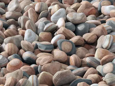 Pebble color canyon river 3D model