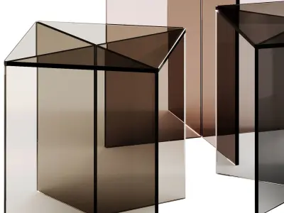 Exenza LIFT X Square glass coffee tables 3D model