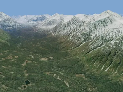 Mountains Valley Range - Tatshenshini-Alsek Provincial Park 3D model