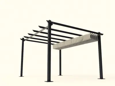 Condate 3x4m aluminium pergola met schuifdak 3D model