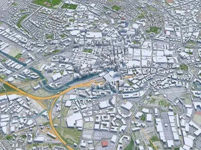 Leeds Downtown United Kingdom Low-poly 3D model