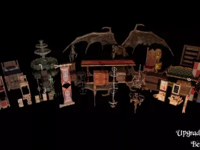 Medieval Castle Kit - Medieval Castle Props Low-poly 3D model