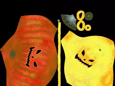 Halloween Pumpkin Low-poly 3D model 9