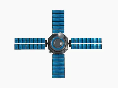 Satellite H05 Steel Blue - SciFi Space Design Low-poly 3D model