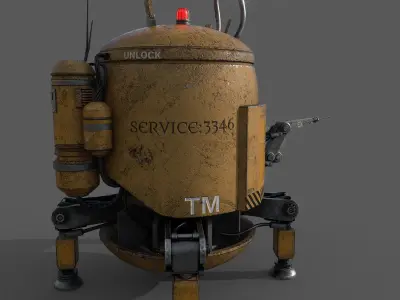 Construction Machine Robot Low-poly 3D model