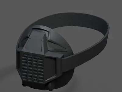 Gas mask respirator scifi futuristic  Low-poly 3D model 11