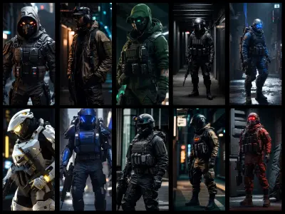 233 Futuristic Urban Soldier - Reference Image Pack 3D model