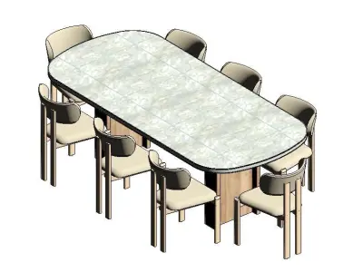 Modern Dining Room Table Free 3D model