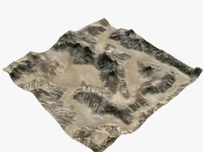 Desert Rock Circ B 300315 Low-poly 3D model