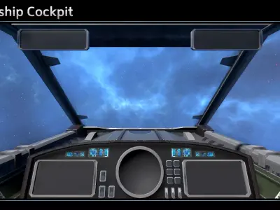 Spaceship Cockpit I Low-poly 3D model