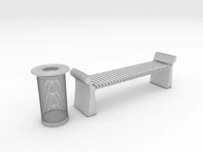 Bench Park 25 3D model