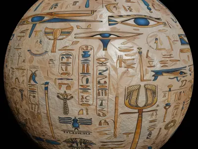 Ancient Egypt Hieroglyphs  - VOL 2 - 7 Seamless PBR Texture