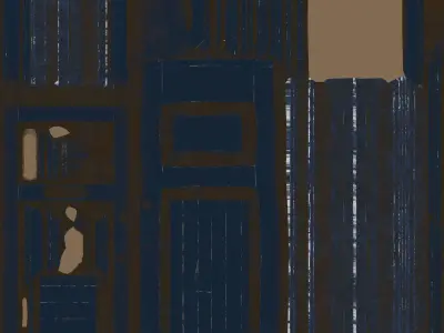 Front Door with Blue Paint 3D model