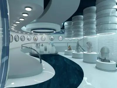 Futuristic Museum Interior 3D model